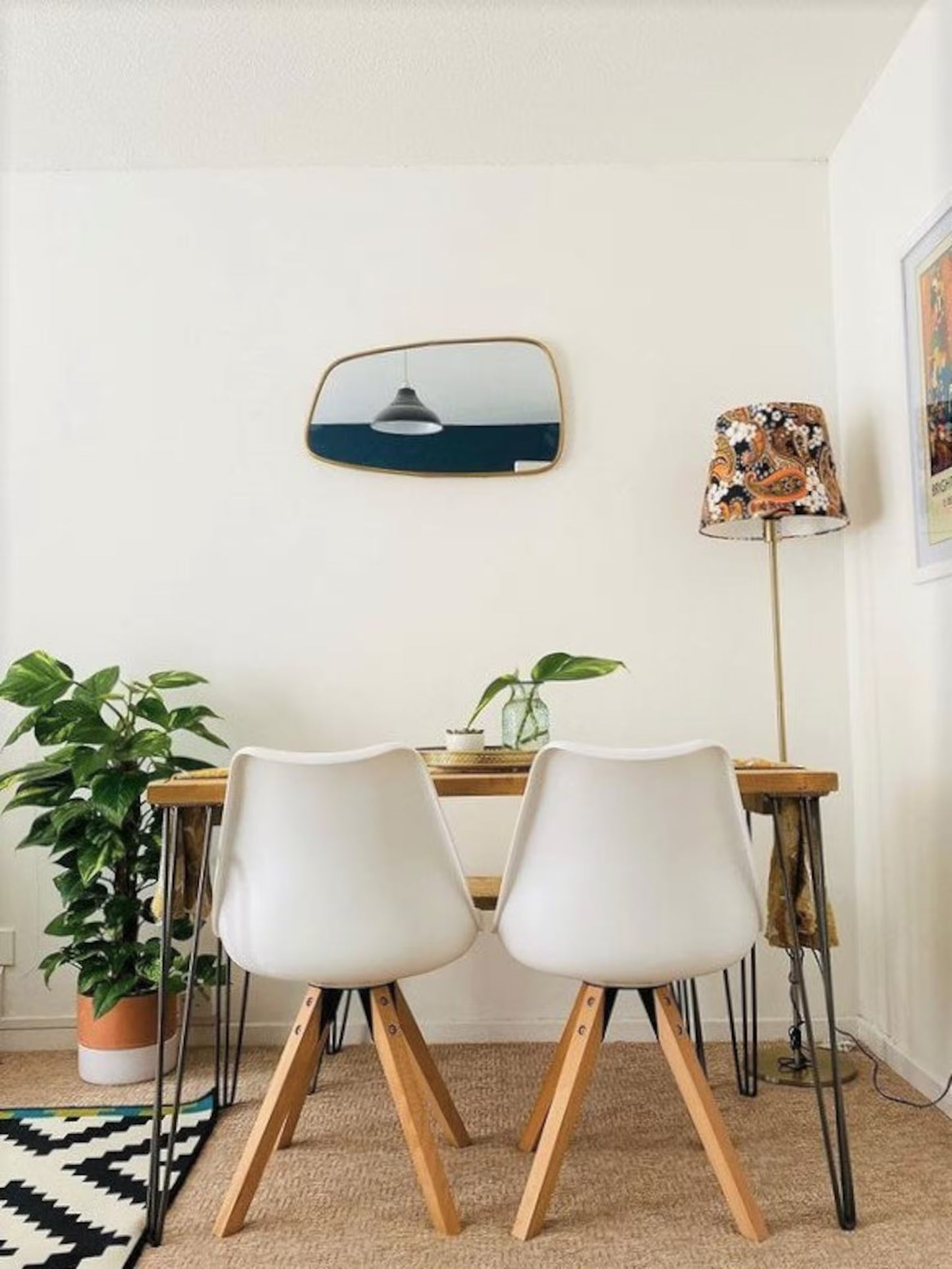Reclaimed Dining Table With Black Hairpins