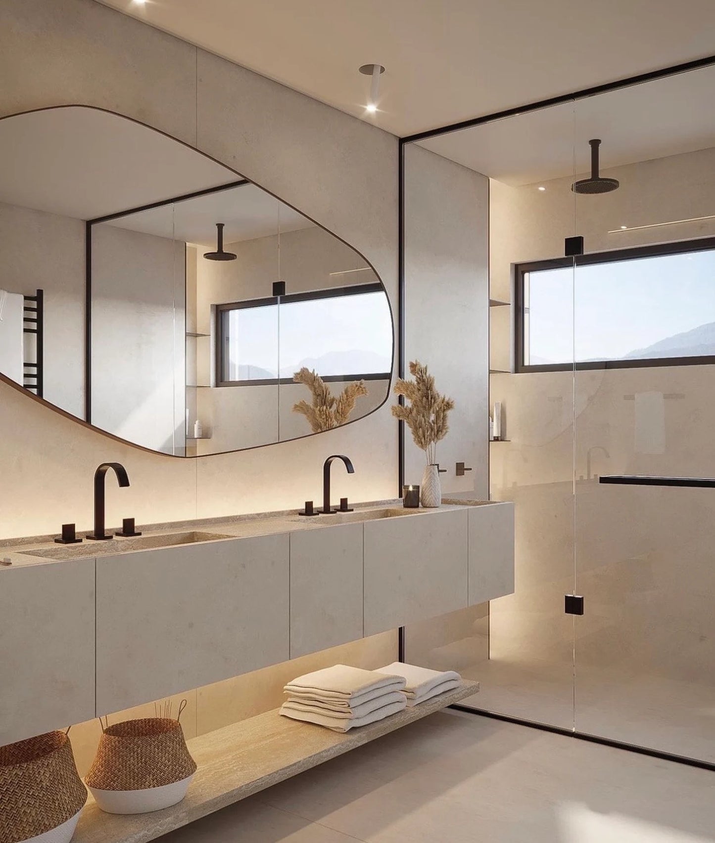 Biga Asymmetrical Mirror Home Decor Aesthetic Wall Mirror Bathroom Design Irregular Custom Design