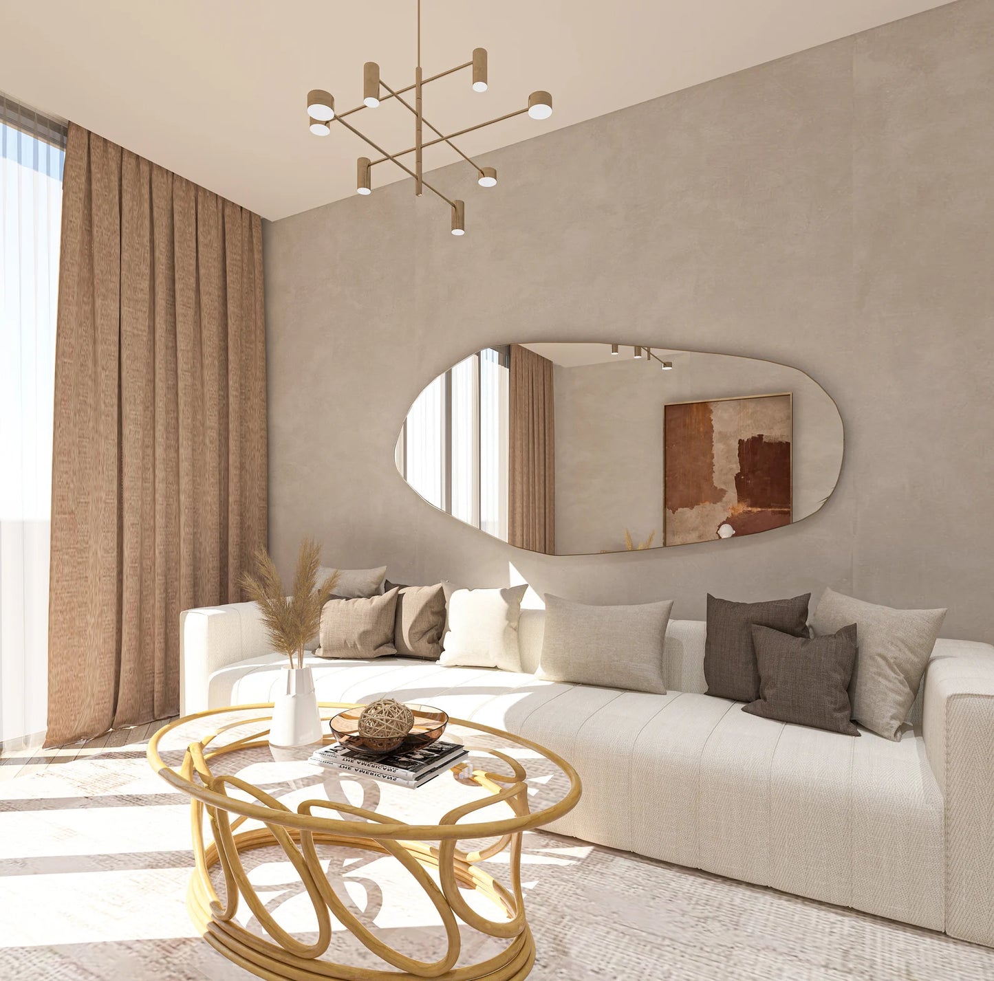 Biga Asymmetrical Mirror Home Decor Aesthetic Wall Mirror Bathroom Design Irregular Custom Design