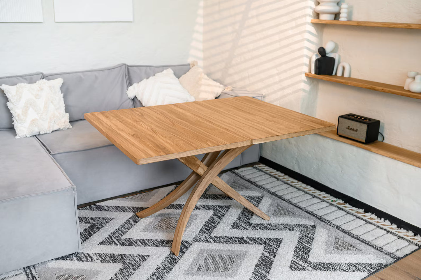 Extendable Transformer Table | 3-in-1 100% Wooden Table | Adjustable Height | Multifunctional Coffee & Dining Table | For European Customers