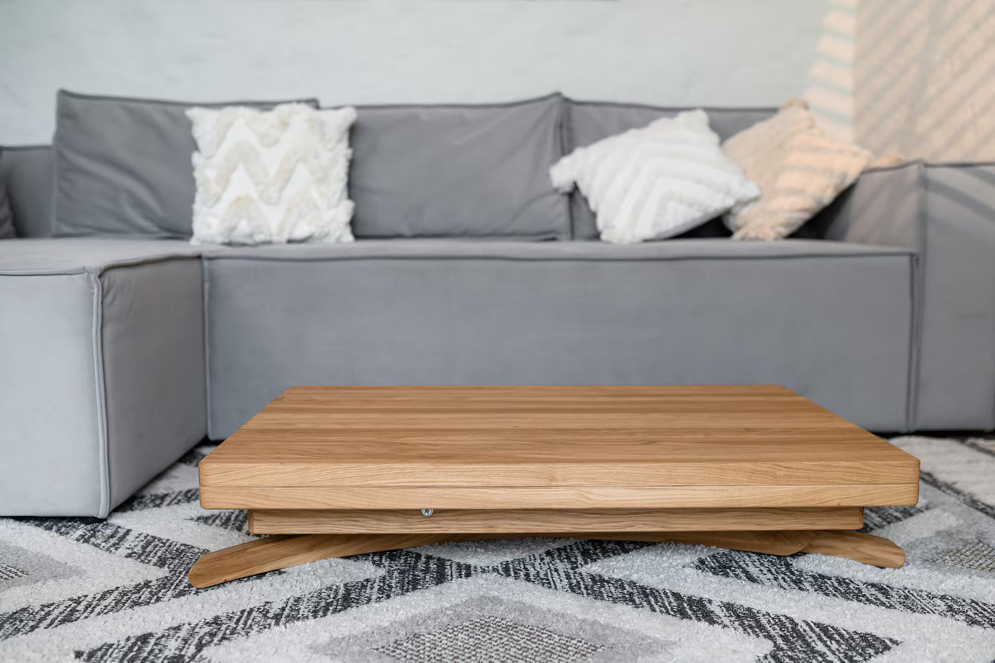 Extendable Transformer Table | 3-in-1 100% Wooden Table | Adjustable Height | Multifunctional Coffee & Dining Table | For European Customers