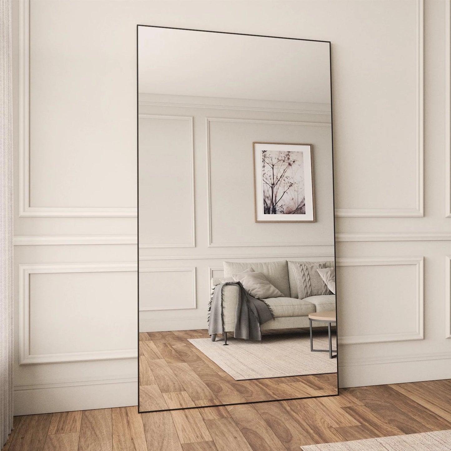 Large Framed Mirror | Mirror with Black Frame | Full Body Mirror
