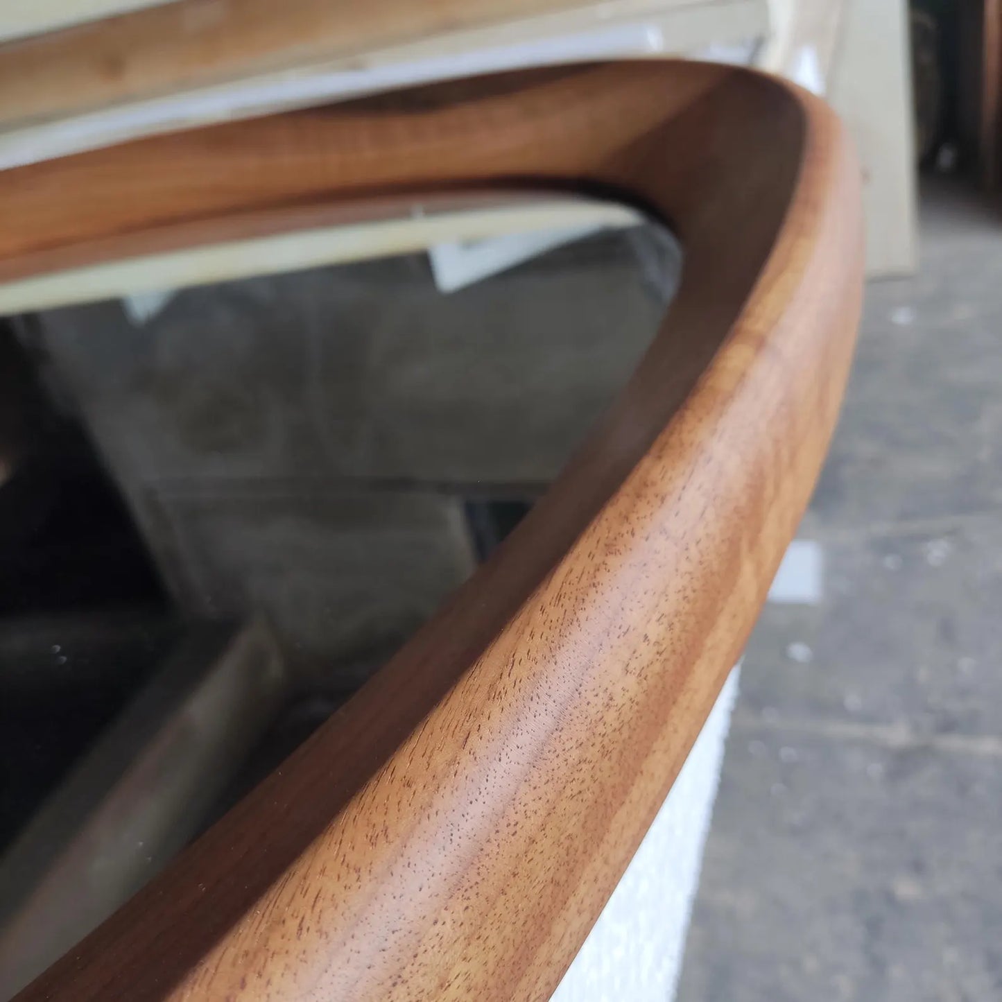 Walnut Asymmetrical Mirror - Mid-Century Modern Mirror - Asymmetrical Irregular Mirror - Wooden Mirror - Walnut Mirror - Abstract mirror