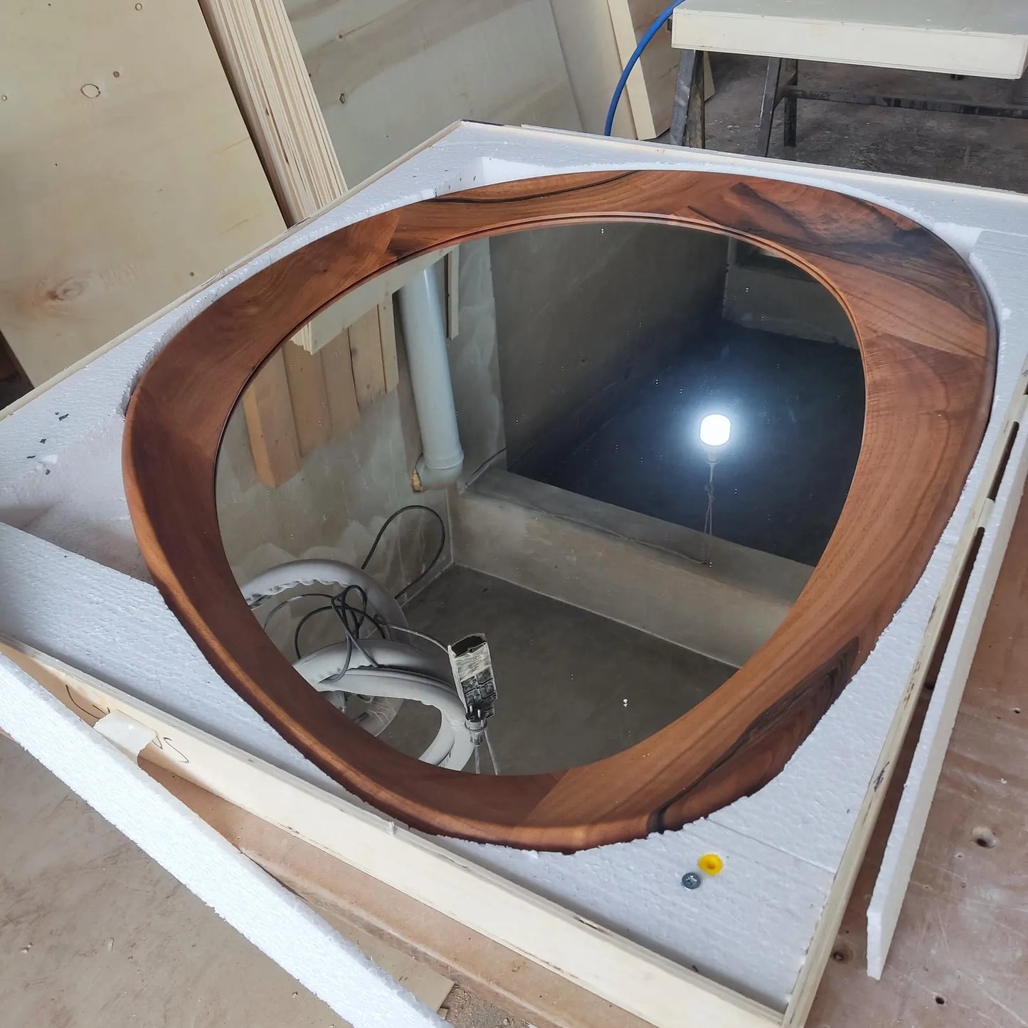 Walnut Asymmetrical Mirror - Mid-Century Modern Mirror - Asymmetrical Irregular Mirror - Wooden Mirror - Walnut Mirror - Abstract mirror